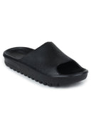 Solid Black Casual Beach Flip Flops Slippers For Men - Greentech