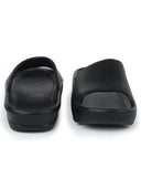 Solid Black Casual Beach Flip Flops Slippers For Men - Greentech