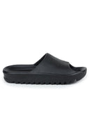 Solid Black Casual Beach Flip Flops Slippers For Men - Greentech