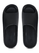 Solid Black Casual Beach Flip Flops Slippers For Men - Greentech