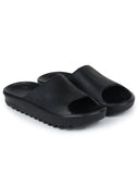 Solid Black Casual Beach Flip Flops Slippers For Men - Greentech