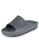 Solid Grey Casual Beach Flip Flops Slippers For Men - Greentech