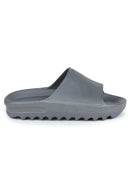 Solid Grey Casual Beach Flip Flops Slippers For Men - Greentech