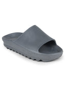 Solid Grey Casual Beach Flip Flops Slippers For Men - Greentech