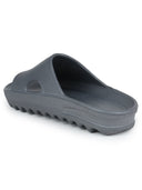 Solid Grey Casual Beach Flip Flops Slippers For Men - Greentech