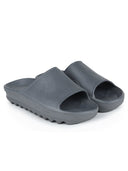 Solid Grey Casual Beach Flip Flops Slippers For Men - Greentech