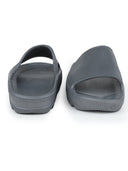 Solid Grey Casual Beach Flip Flops Slippers For Men - Greentech