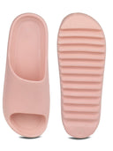 Solid Peach Casual Beach Flip Flops Slippers For Women - Greentech