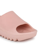 Solid Peach Casual Beach Flip Flops Slippers For Women - Greentech