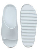 Solid White Casual Beach Flip Flops Slippers For Men - Greentech