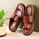 Tan Classic Kolhapuri Slippers Slip On Sandals For Men - Greentech