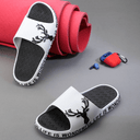 White Black Casual Deer Flip Flops Slippers For Men - Greentech