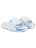 White Blue Solid Casual Flip Flops Sliders For Men - Greentech