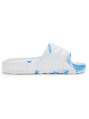 White Blue Solid Casual Flip Flops Sliders For Men - Greentech