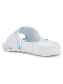 White Blue Solid Casual Flip Flops Sliders For Men - Greentech