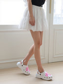 White Casual Charms Clogs For Women - Greentech