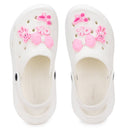 White Casual Charms Clogs For Women - Greentech