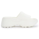 White Casual High Ankle Platform Flip Flops Slippers For Women - Greentech