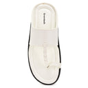White Classic Kolhapuri Slippers Slip On Sandals For Men - Greentech