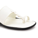 White Classic Kolhapuri Slippers Slip On Sandals For Men - Greentech