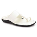 White Classic Kolhapuri Slippers Slip On Sandals For Men - Greentech