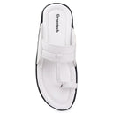 White Kolhapuri Slippers Slip On Sandals For Men - Greentech