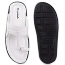 White Kolhapuri Slippers Slip On Sandals For Men - Greentech