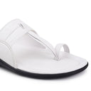 White Kolhapuri Slippers Slip On Sandals For Men - Greentech