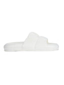 White Quilted Cushioned Flip Flops Slides For Men - Greentech