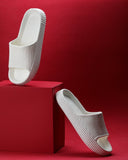 White Solid Casual Flip Flops Sliders For Men - Greentech