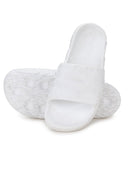 White Solid Casual Flip Flops Sliders For Men - Greentech